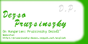 dezso pruzsinszky business card